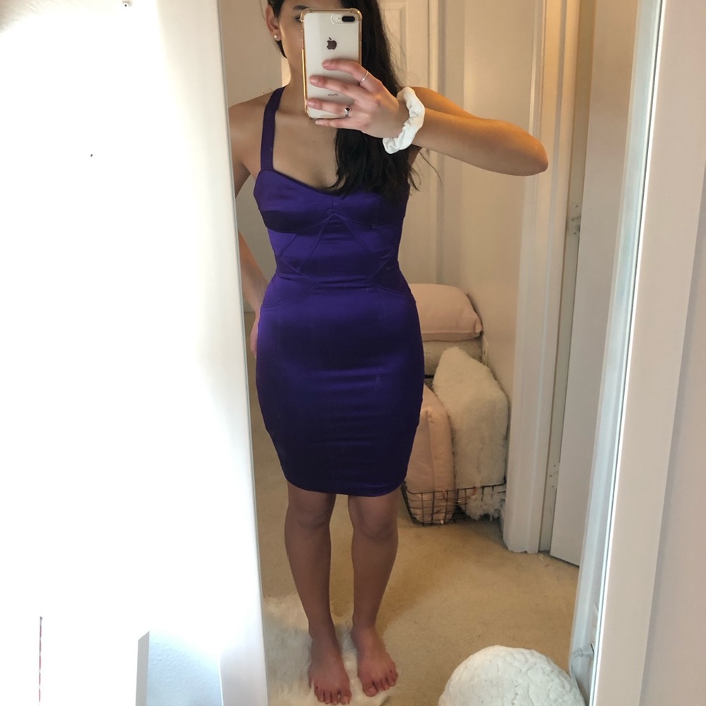 Purple satin dress